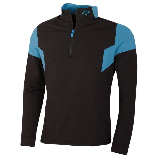Callaway Golf Mens Quarter Zip Contrast Detail Water Repellent Sweater