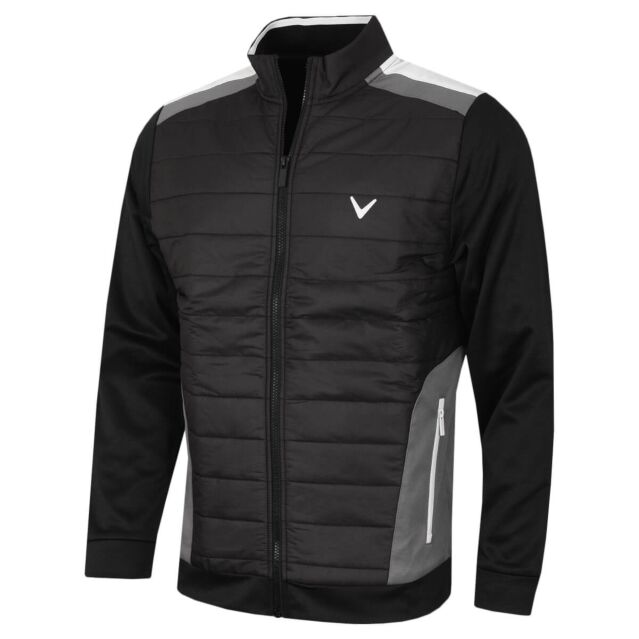 Callaway Golf Mens Racer Mixed Media Quilted Puffer Jacket