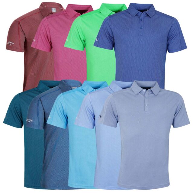 Callaway Golf Mens SS 2 Color Fashion Jacquard Wicking Stretch Polo Shirt