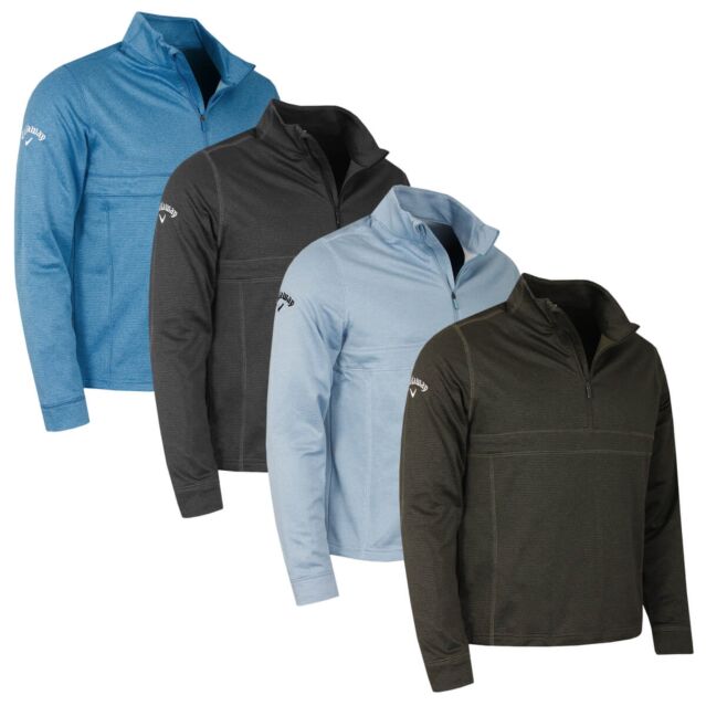 Callaway Golf Mens Waffle Quarter Zip Swingtech Thermal Pullover Sweater