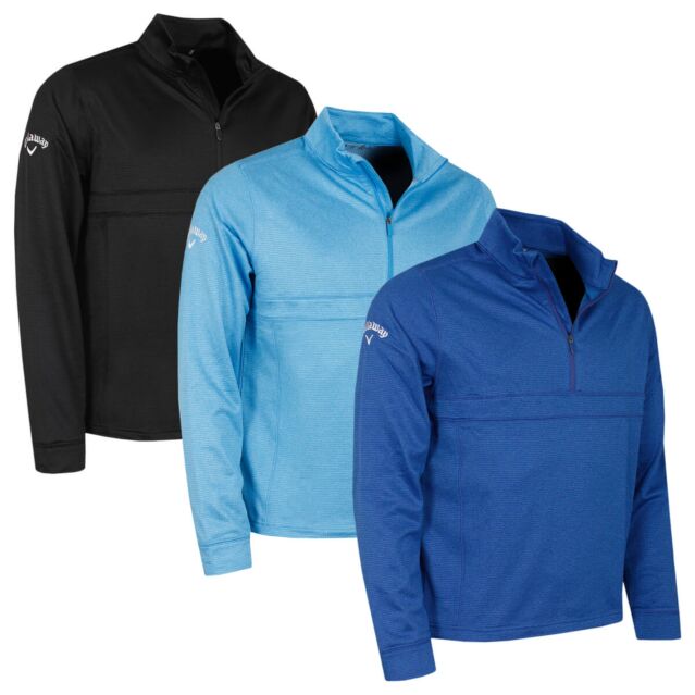 Callaway Golf Mens Waffle Quarter Zip Swingtech Thermal Pullover Sweater