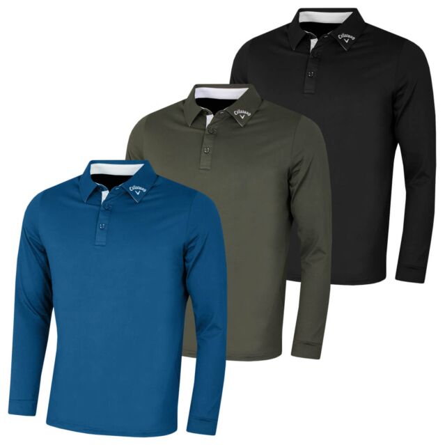 Callaway Golf Mens 2024 Long Sleeve Swingtech Performance Fabric Polo Shirt