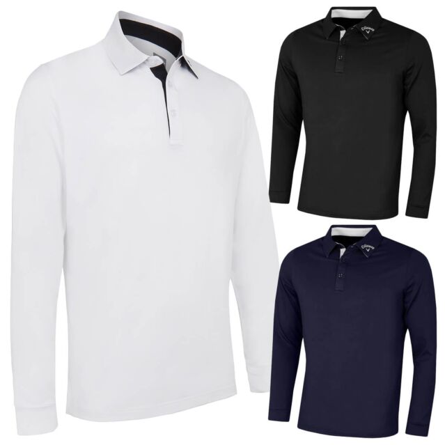 Callaway Golf Mens 2025 Long Sleeve Swingtech Performance Fabric Polo Shirt