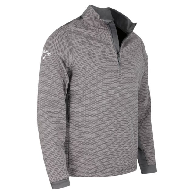 Callaway Golf Mens Hex Textured Sustainable Thermal Fleece Pullover