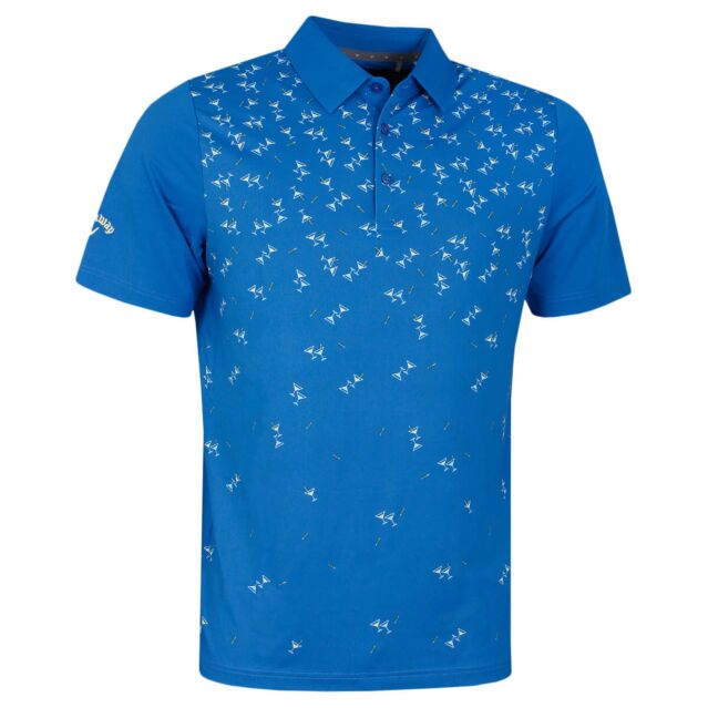 Callaway Golf Mens Martini Print Moisture Wicking Recycled Polo Shirt