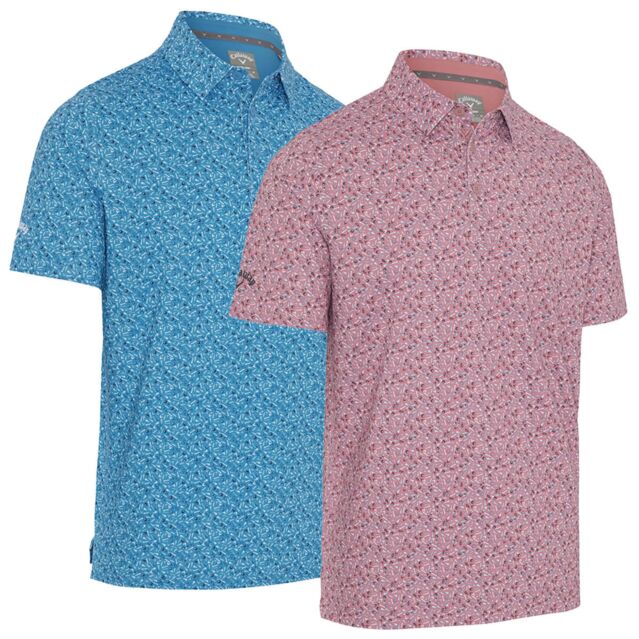 Callaway Golf Mens 2025 Novelty Confetti SwingTech Opt-Dri Eco Polo Shirt