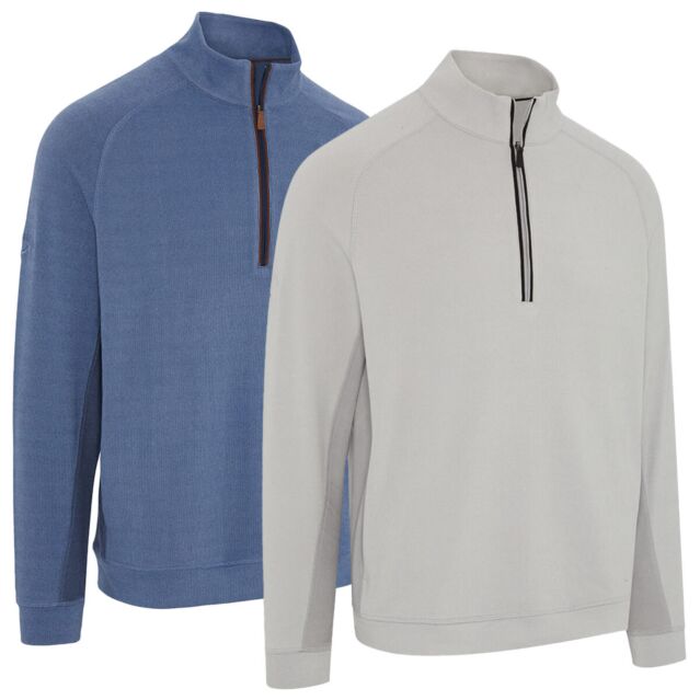 Callaway Golf Mens 2025 Brushed Rib 1/4 Zip Pullover Thermal Opti-Dri Sweater