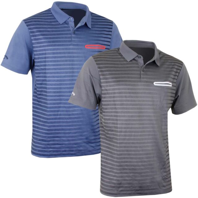 Callaway Golf Mens Ombre Pocket Opti-Dri Stretch Tech Polo Shirt