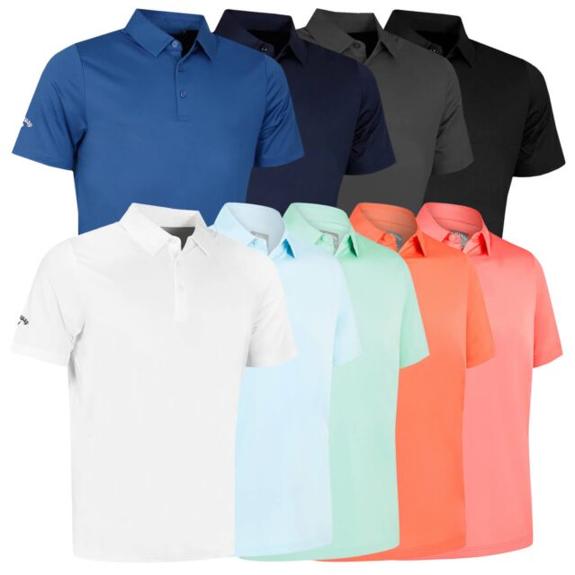 Callaway Golf Mens 2025 Swingtech Solid Stretch Moisture Wicking Polo Shirt