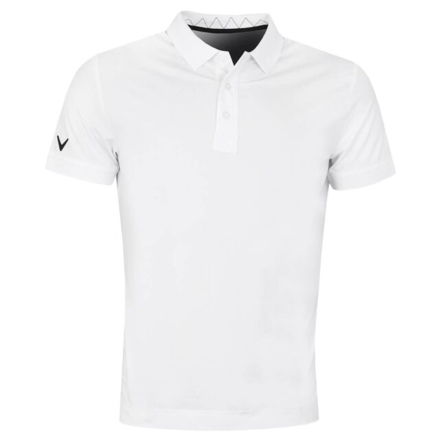 Callaway Golf Mens Solid Ribbed Wicking Polo Shirt