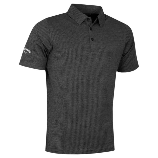 Callaway Golf Mens Heathered Jacquard Wicking Opti-Dri Polo Shirt