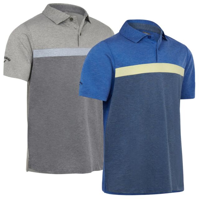Callaway Golf Mens Soft Touch Colour Block Solid Recycled Polo Shirt