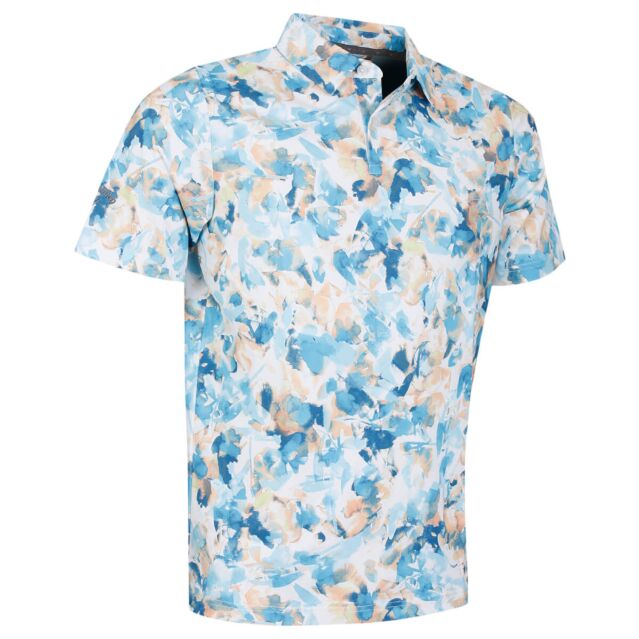Callaway Golf Mens X-Ray Floral Stretch Fabric Sustainable Polo Shirt