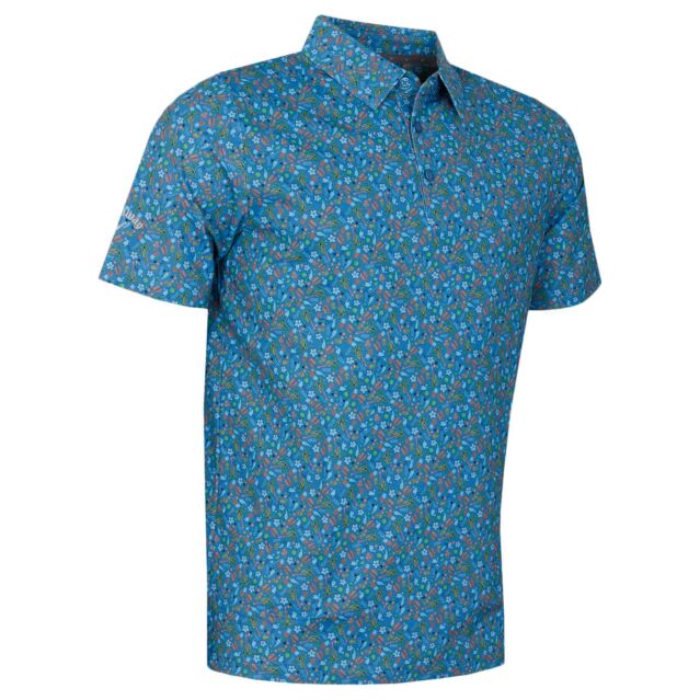 Callaway Golf Mens All Over Flamingo Ventilated Sustainable Polo Shirt