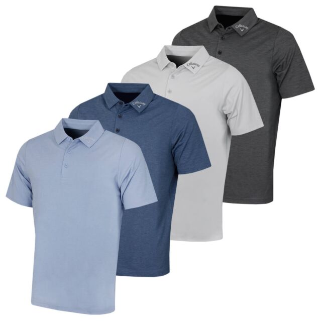 Callaway Golf Mens 2025 Classic Jacquard Stretch Moisture Wicking Polo Shirt
