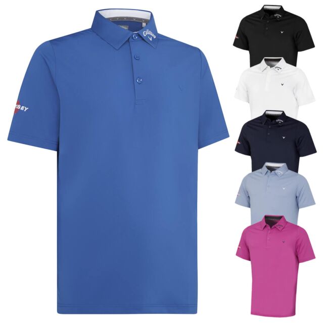 Callaway Golf Mens Chev Odyssey Moisture Wicking Recycled Polo Shirt