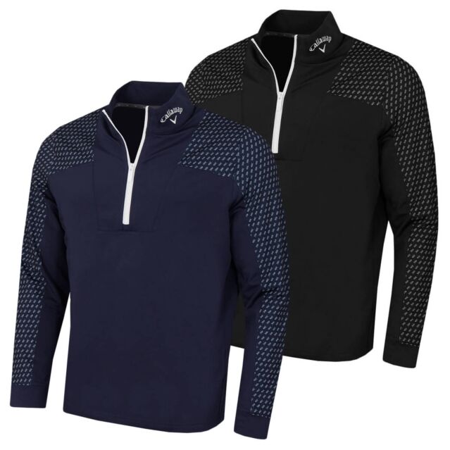 Callaway Golf Mens 2024 Chev Motion Print Thermal Stretch Pullover Sweater