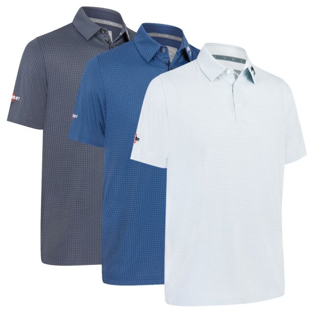 Callaway Golf Mens 2025 Odyssey Print Moisture Wicking Stretch Golf Polo Shirt