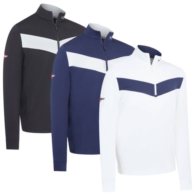 Callaway Golf Mens 2025 Odyssey 1/4 Zip Stretch Wicking Pullover Golf Sweater