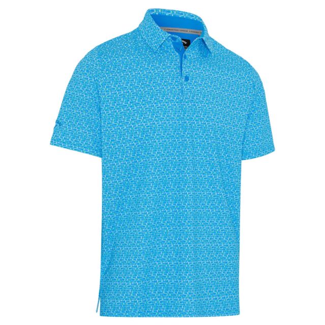 Callaway Mens Tile Gingham Print Opti-Dri Stretch Eco Golf Polo Shirt