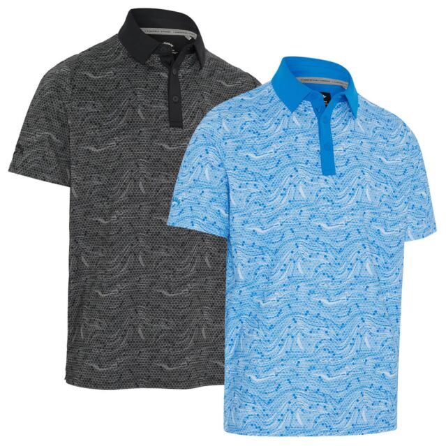 Callaway Mens Hex Marble Opti-Dri Stretch Swing Tech Golf Polo Shirt