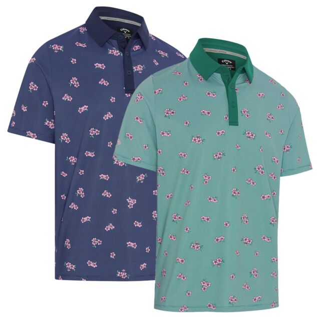 Callaway Mens Azalea Gingham Opti-Dri Swing Tech Easy Care Golf Polo Shirt