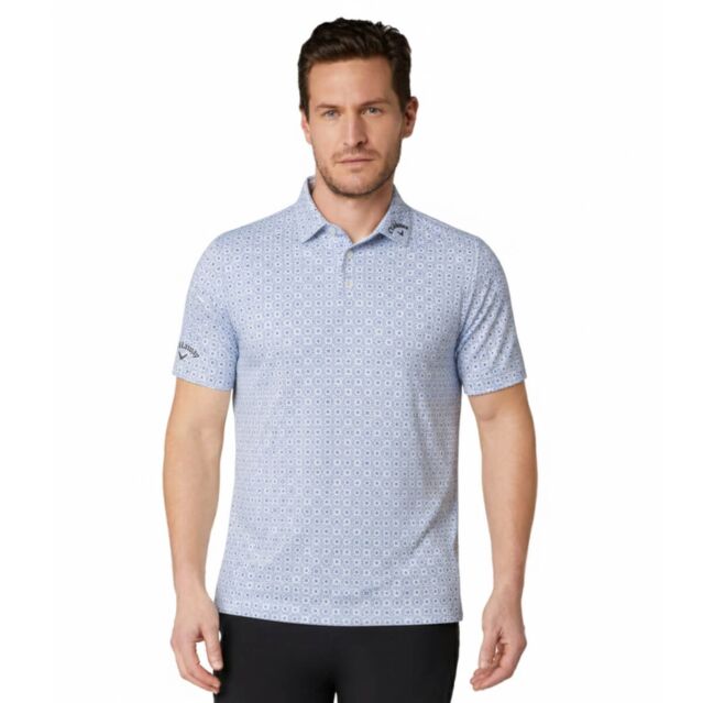 Callaway Mens Golf Foulard Printed Opti-Dri Stretch Golf Polo Shirt