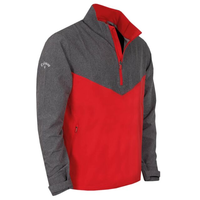 Callaway Golf Mens Heathered 1 4 Zip SwingTech Water Resistant Golf Wind Jacket