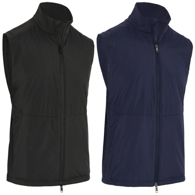 Callaway Golf Mens 2025 Mixed Media Water Resistant SwingTech Vest Gilet