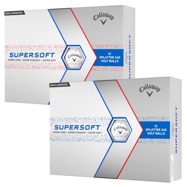 Callaway Golf Unisex Supersoft Splatter 12 Pack Distance Golf Balls