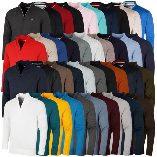 Calvin Klein Mens 2026 Campus 1/2 Zip All Season Easy Care Sweater