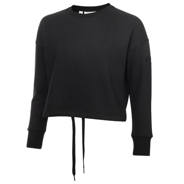 Calvin Klein Womens Salon Crew Neck Soft Feel Cropped Sweater