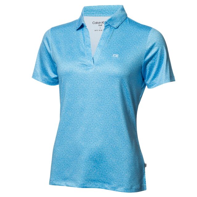 Calvin Klein Womens Crackle Stretch Wicking Golf Polo Shirt