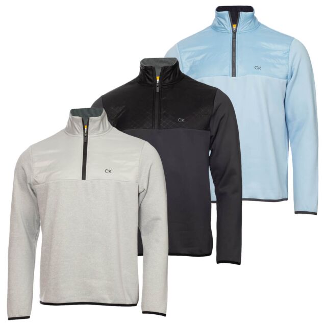 Calvin Klein Mens Ramond Hybrid 1/4 Zip Stretch Breathable Golf Sweater
