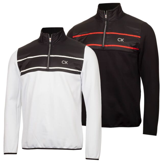 Calvin Klein Mens Harrow Hybrid Half Zip Stretch Insulated Golf Jacket
