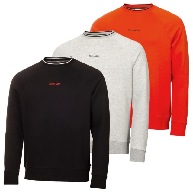 Calvin Klein Mens Rendell Soft Crew Neck Stretch Fabric Golf Sweater