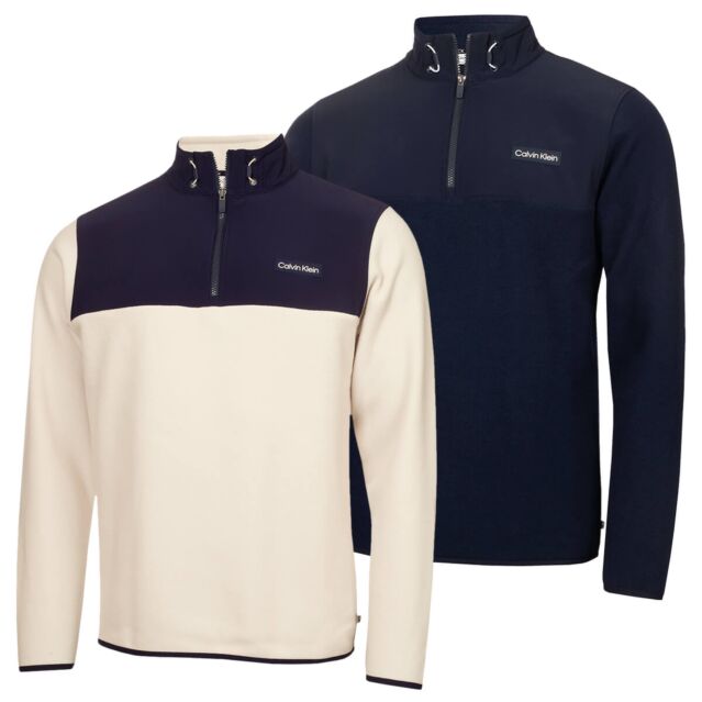 Calvin Klein Mens Hybrid Quick-Drying Breathable Polar Fleece Sweater