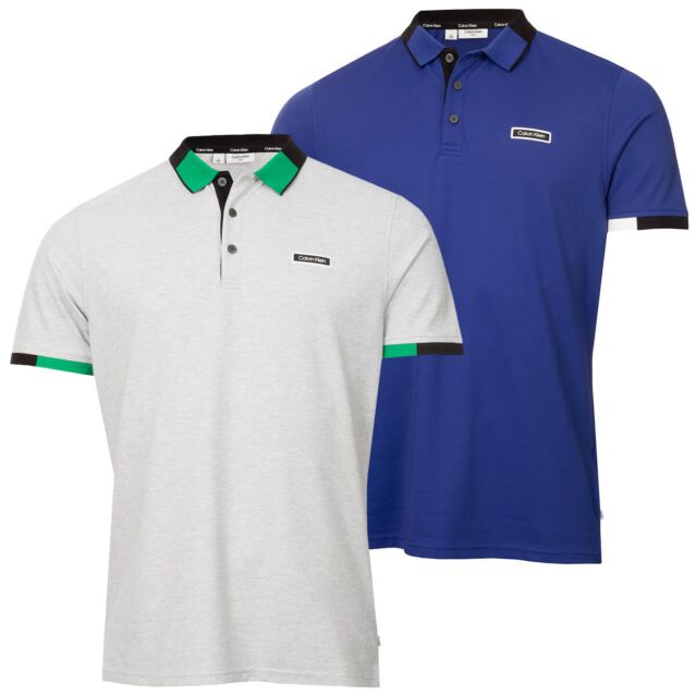Calvin Klein Mens 2025 Madison Pique Lightweight Quick Dry Golf Polo Shirt