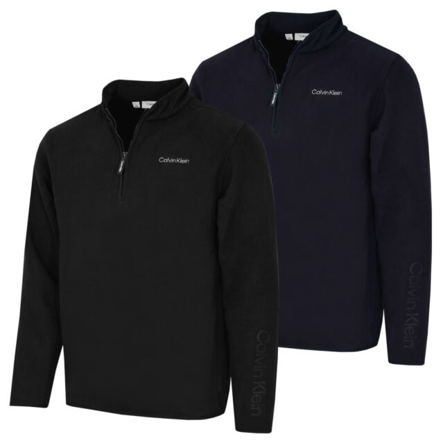 Calvin Klein Mens Thompson Half Zip Fleece 4-Way Stretch Golf Sweater