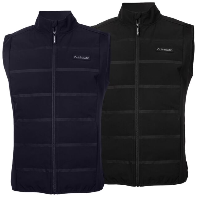 Calvin Klein Mens 2025 Houston Hybrid Full Zip Vest Stretch Warm Golf Gilet