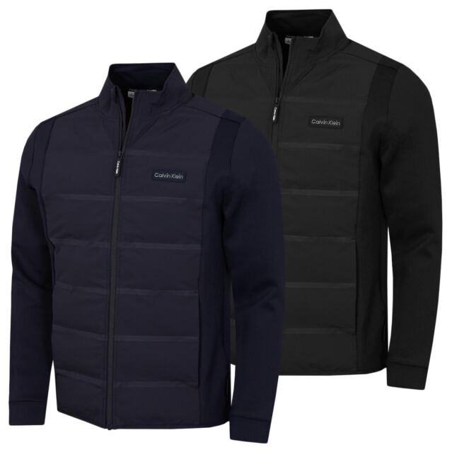 Calvin Klein Mens Houston Hybrid Full Zip Lightweight Stretch Golf Jacket