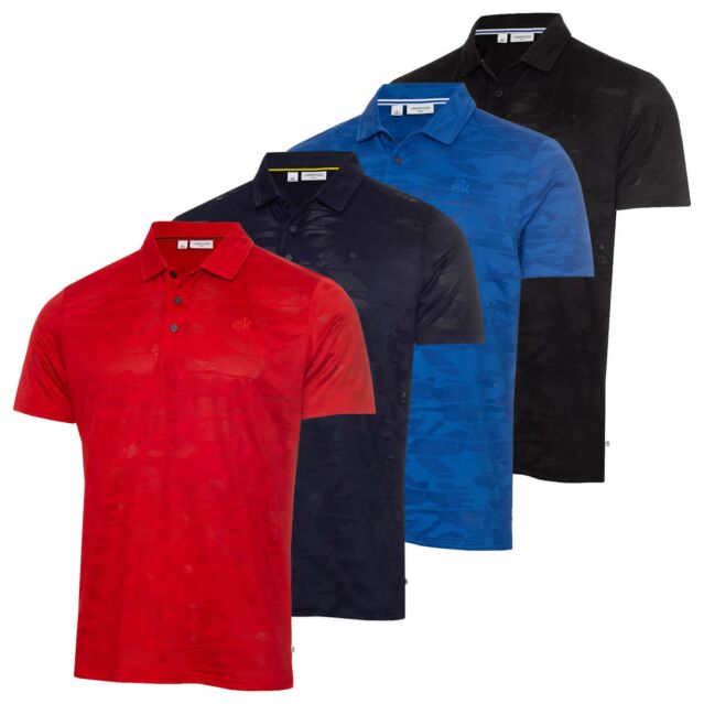 Calvin Klein Mens Pentil Wicking Quick Dry Golf Polo Shirt