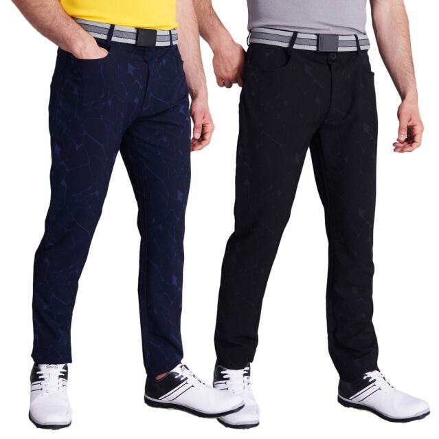 Calvin Klein Mens Genius 4 Way Stretch Cracked Print Golf Trousers