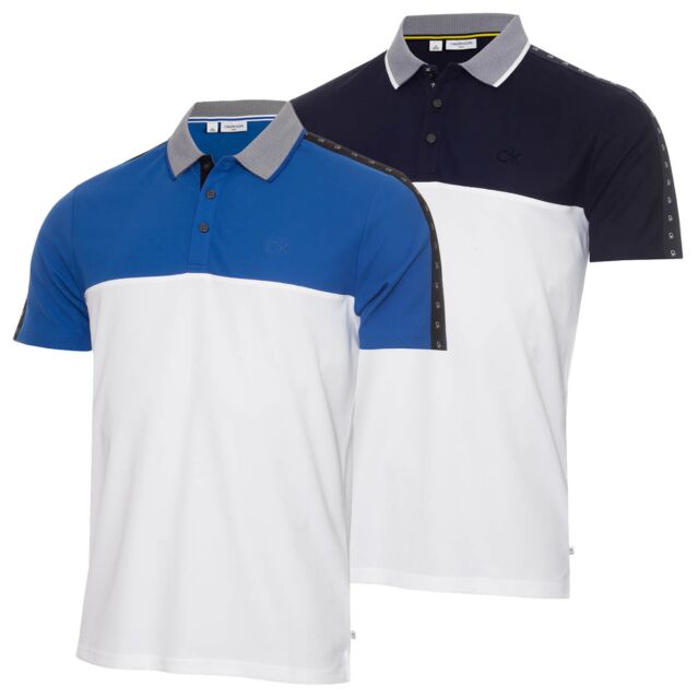 Calvin Klein Mens Trevino Lightweight Wicking Quick Dry Golf Polo Shirt