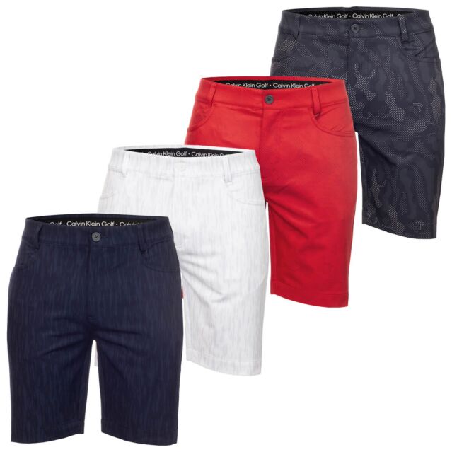 Calvin Klein Mens Printed Genius 4 Way Stretch Golf Shorts