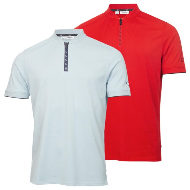 Calvin Klein Mens Del Monte Planet Lightweight Wicking Golf Polo Shirt