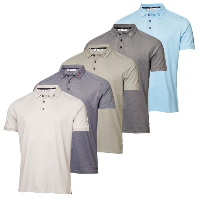 Calvin Klein Mens Concord Sustainable Moisture Wicking Golf Polo Shirt