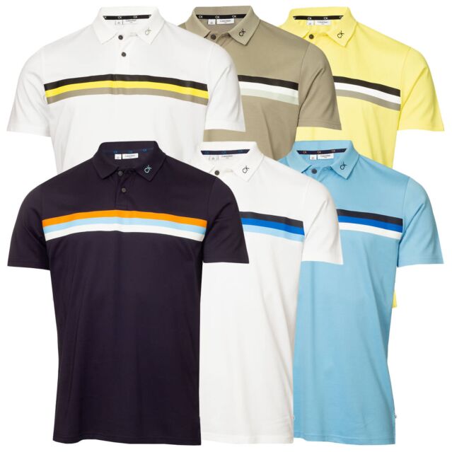 Calvin Klein Mens Parker Moisture Wicking Lighweight Golf Polo Shirt