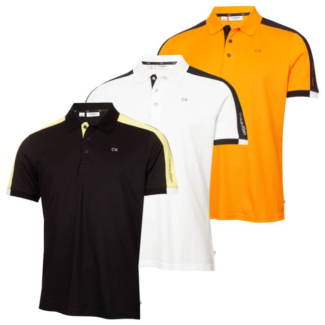 Calvin Klein Mens Miles Moisture Wicking Sustainable Golf Polo Shirt