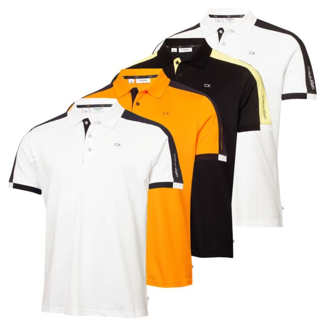 Calvin Klein Mens Miles Moisture Wicking Sustainable Golf Polo Shirt
